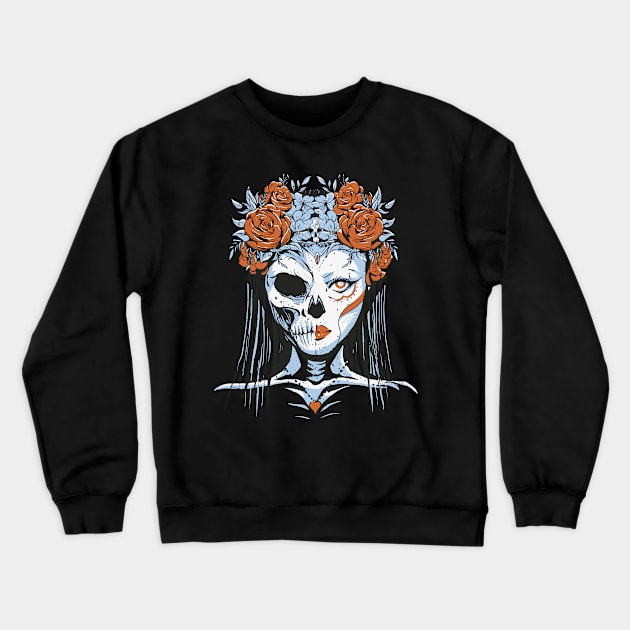 Sugar Skull Queen Crewneck Sweatshirt by LAPublicTees